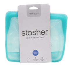 Stasher Mid Stand Up Bag - Aqua