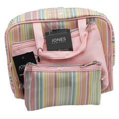 Jones NY -3-PC LOGO AND STRIPED PATTERN NYLON WEEKENDER SET