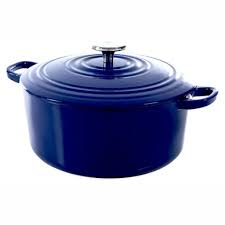 BK Bourgogne Enameled Cast Iron 4.4QT Dutch Oven, Royal Blue - Retail Packaging