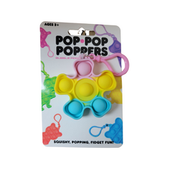 Pop It Backpack Clips- Assorted - Dinosaur, Heart, Pizza, Star, Unicorn, Tie Dye Square