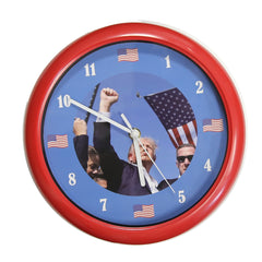 Talking Trump Wall Clock v2  With Red Try Me Button Sounds Every Hour  - Louder Sound