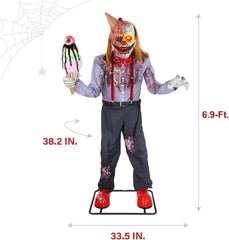 HAUNTED HILL FARM - 6.9-FT. I SCREAM CLOWN BY TEKKY