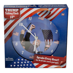 Talking Trump Wall Clock v2  With Red Try Me Button Sounds Every Hour  - Louder Sound