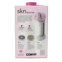 SKN BY CONAIR DAILY GLOW KIT SONIC TRIO FACIAL BRUSH CLEANSE & EXFOLIATE