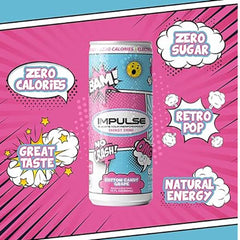 Impulse Energy Drink Cotton Candy Grape 12pk - Exp. 06/25