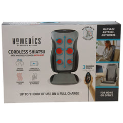 Homedics Cordless Shiatsu Back Massage Cushion With Heat Refurbished Grade A