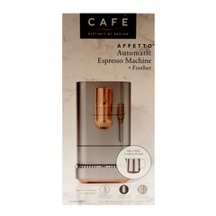 GE CAFÉ™ Affetto Automatic Espresso Machine + Frother Steel Silver w/ copper accents - Customer Must Be MGT Approved