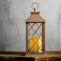 SAND LANTERN ~ Dimensions: 5.5 x 13.5 LED lights, 2x AA Batteries (not included) 5 hour timer