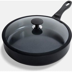 BK Vivid Ceramic Nonstick Induction 3.6 QT Non Stick Sauté Pan with Lid - Black