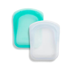 Stasher Travel Accessories Bag Set - (1) Aqua (1) Clear