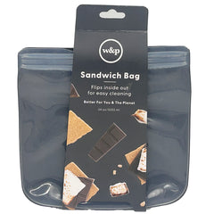 W&P Porter Silicone Reusable Storage Bag, 34oz-CHARCOAL - Flat