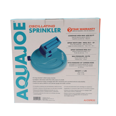 AQUAJOE 20 Clog Resistant Rubber Spray Nozzles Max Coverage 4250 Sq Ft. Adjustable Gear Driven Oscillating Sprinkler on Sled Base