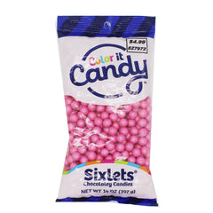 Color It Candy Sixlets Candies - Shimmer Pink 14 oz Bag