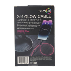 TZUMI LED 2 IN 1 GLOW CABLE 3FT PINK