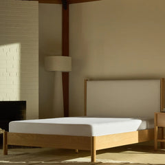 Silk & Snow - Tofino Bed Frame - Natural Oak  Stone  King (1 Full Set Includes: SNSFNWO5106ST1 X 1 / SNSFNWO5106NR2 X 1 / SNSFNWO5106NR3 X 1)