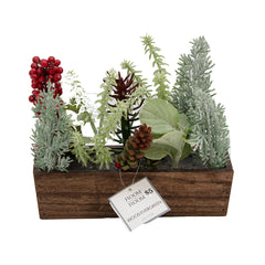Wood Evergreen 10IN TIN MULTIPLANT FALL - Pre priced $5