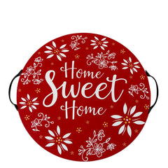 Temp-tations Reversible 15.5 Wooden Serving Tray - Home Sweet Home (Red) / Happy Holidays