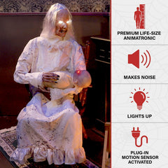 HAUNTED HILL FARM - 2.9-FT. ANIMATRONIC GRAVELY GRANNY BY TEKKY