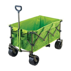 Bliss XL Collapsible Beach Wagon with Wide Wheels | Green Banana Leaves