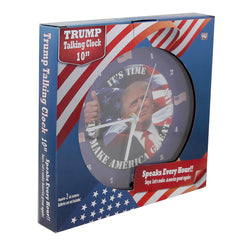 Talking Trump Wall Clock With Red Try Me Button Sounds Every Hour  - Louder Sound