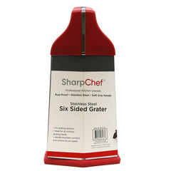 SharpChef Six Sided Cheese Grater - (12)Black, (12)Red