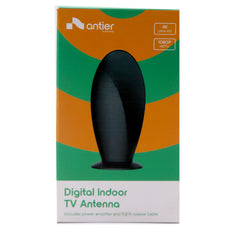 Antier Digital Indoor TV Antenna - Includes Power Amplifier and 9.8ft Coaxial Cable