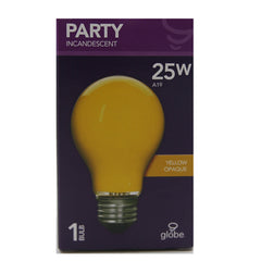 Incandescent A19 25W Opaque Yellow 1 Pk Med Base 130V Globe