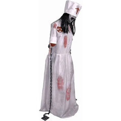 HAUNTED HILL FARM - 5.2-FT. ANIMATRONIC CONVULSING NURSE BY TEKKY