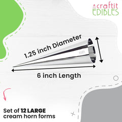 Craftit Edibles Cream Horn Molds Large 12ct