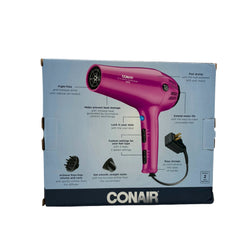 Conair ION 1875 W CORD REEL HAIRDRYER  PINK BCRF