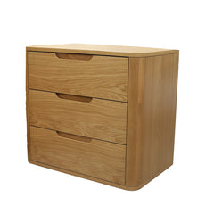 Silk & Snow - Bergen Wooden Nightstand (Natural) - 3-Drawer