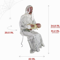HAUNTED HILL FARM - 2.9-FT. ANIMATRONIC GRAVELY GRANNY BY TEKKY
