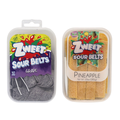 Zweet Sour Belts Pineapple And Grape Flavored 10.07 oz
