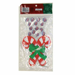 Cello Plastic Gift Bags 6 " X 10 " Candy Cane - 25 Count