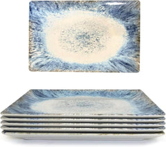 30x20cm/11.81x7.87in - Rectangular Serving Plate - READCTIVE Reactive Light Blue Cote Stoneware Dishwasher & Microwave safe 6pc/set