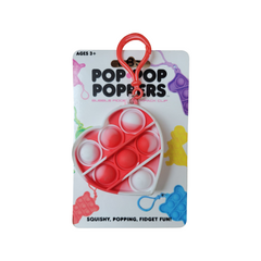 Pop It Backpack Clips- Assorted - Dinosaur, Heart, Pizza, Star, Unicorn, Tie Dye Square