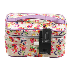 Jones NY -TAUPE FLORAL PRINT TRAIN CASE