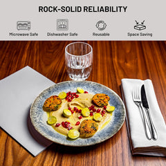 ⌀27cm/10.63in - Spaghetti Plate - READCTIVE Reactive Light Blue Cote Stoneware Dishwasher & Microwave safe 6pc/set