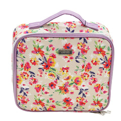 Jones NY -TAUPE FLORAL PRINT TRAIN CASE