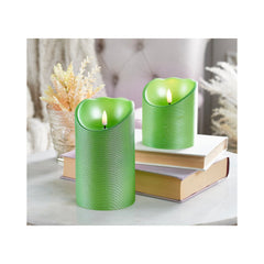 Flameless Candles 2 pc Set Light Green Grade B