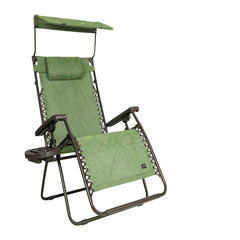 Bliss 26” Gravity Free Recliner W/ Pillow & Canopy & Side Tray - Green Banana Leaf