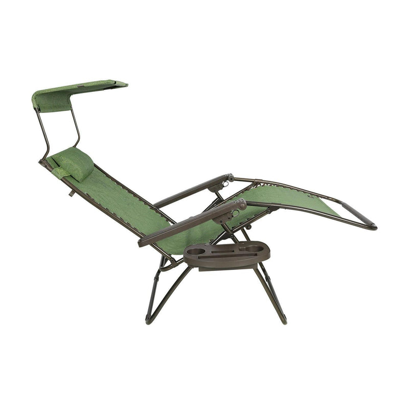 Load image into Gallery viewer, Bliss 26” Gravity Free Recliner W/ Pillow &amp; Canopy &amp; Side Tray - Green Banana Leaf
