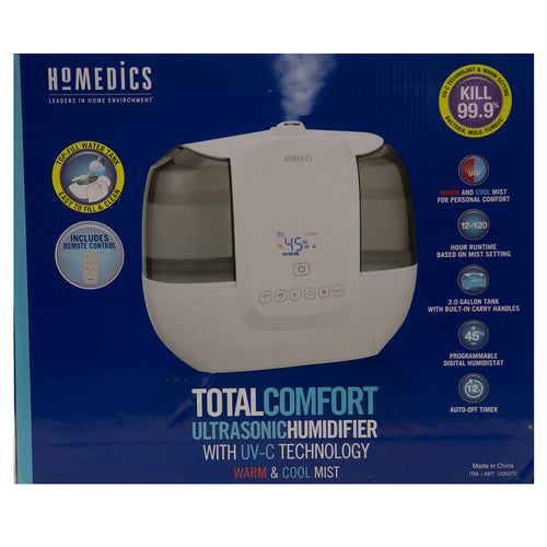 Homedics Total Comfort Ultrasonic Humidifier With UV- C Technology Refurbished Grade A