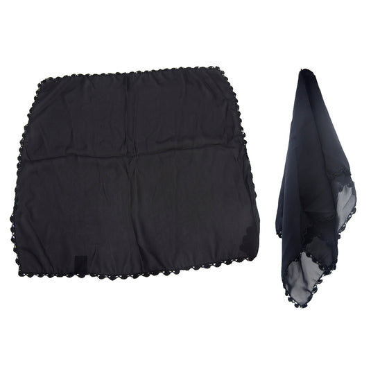 Women's Black Summer Scarf , Handkerchief - 100 % Polyester