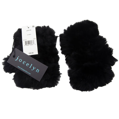 Jocelyn Faux Fur Mandy Fingerless Gloves Black