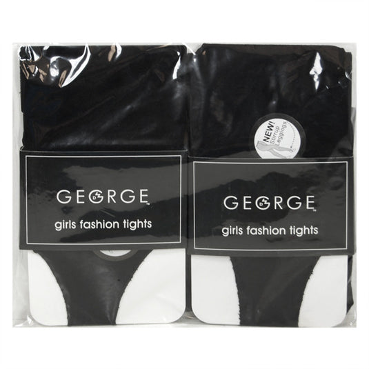 George Girls Fashion Tights (Black) - Size 7-10