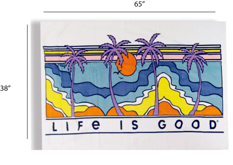 Load image into Gallery viewer, Life is Good Oversized Beach Towel (38&quot;x65&quot;), Beach Sunset, by Berkshire CLASS
