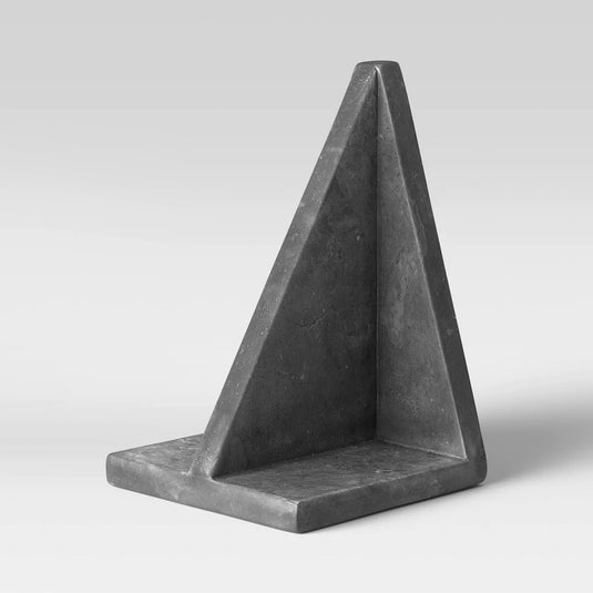 Marble Matte Finish Bookend Black 6" x 4"