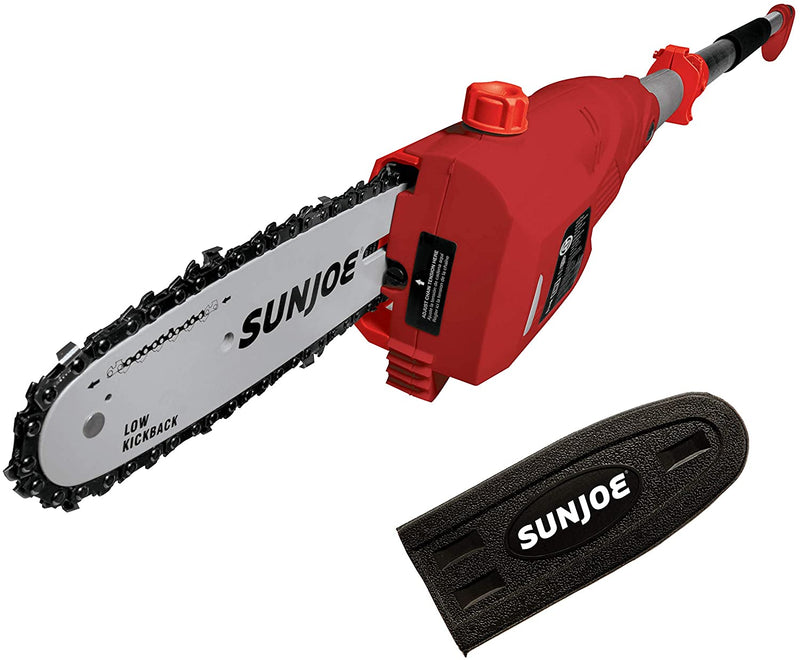 Load image into Gallery viewer, Sun Joe 8&quot; 6.5-AMP Elec Pole Chain Saw w/Adjustable Head w/goggles, Red
