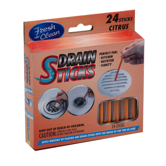 Drain Sticks Assorted Scents Ocean, Lemon, Lavender, & Citrus - 6 pcs of each per case / case pack 24 pcs